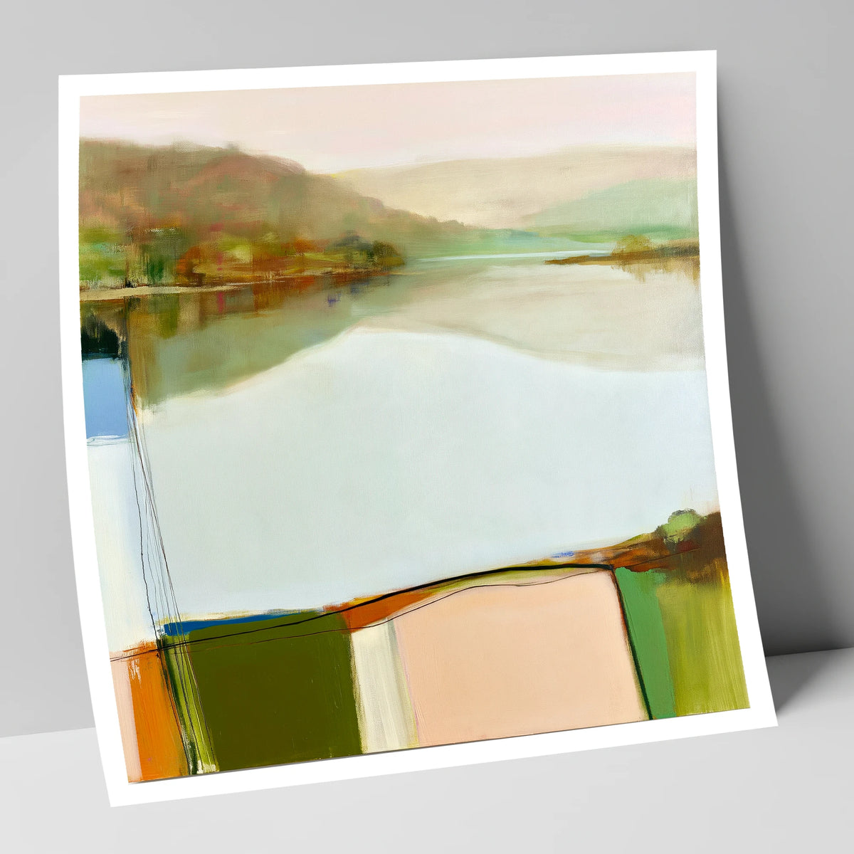 Abstract Calm Lake Reflections lake district lake art print