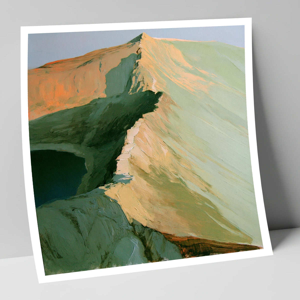 Apricot Light on Striding Edge lake district walking art print