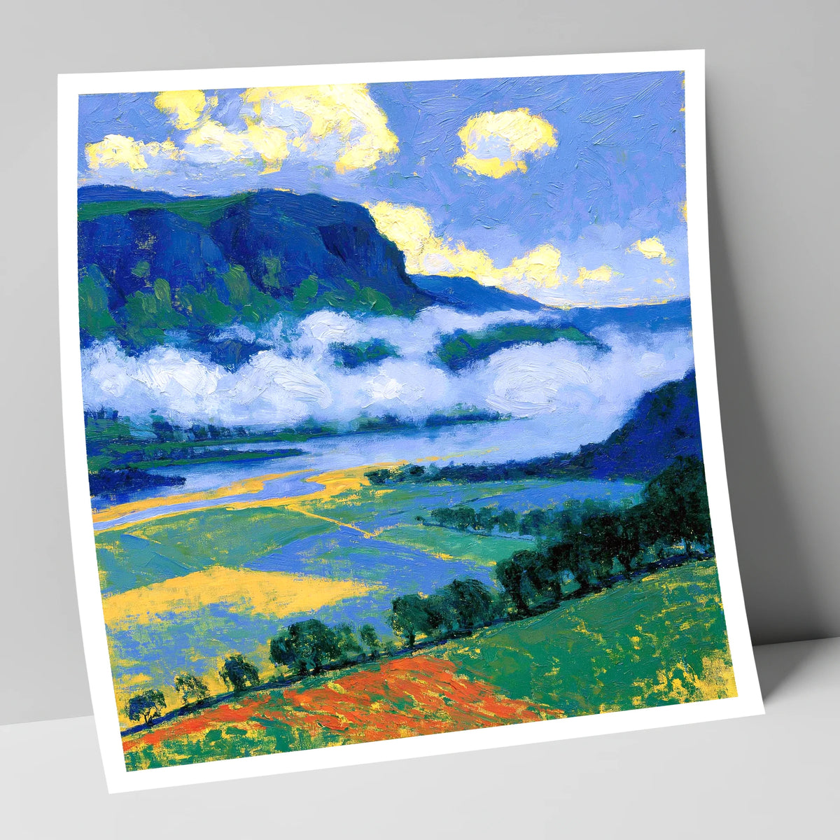 Blue Fells And Valley Mist lake district sky art print