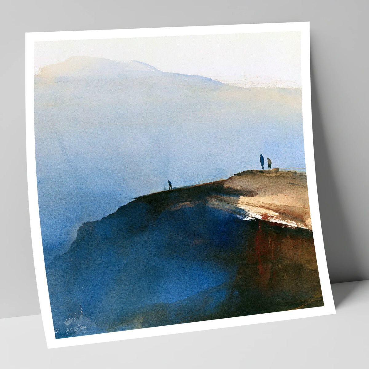 Indigo Fell Edge with Hikers lake district fell art print