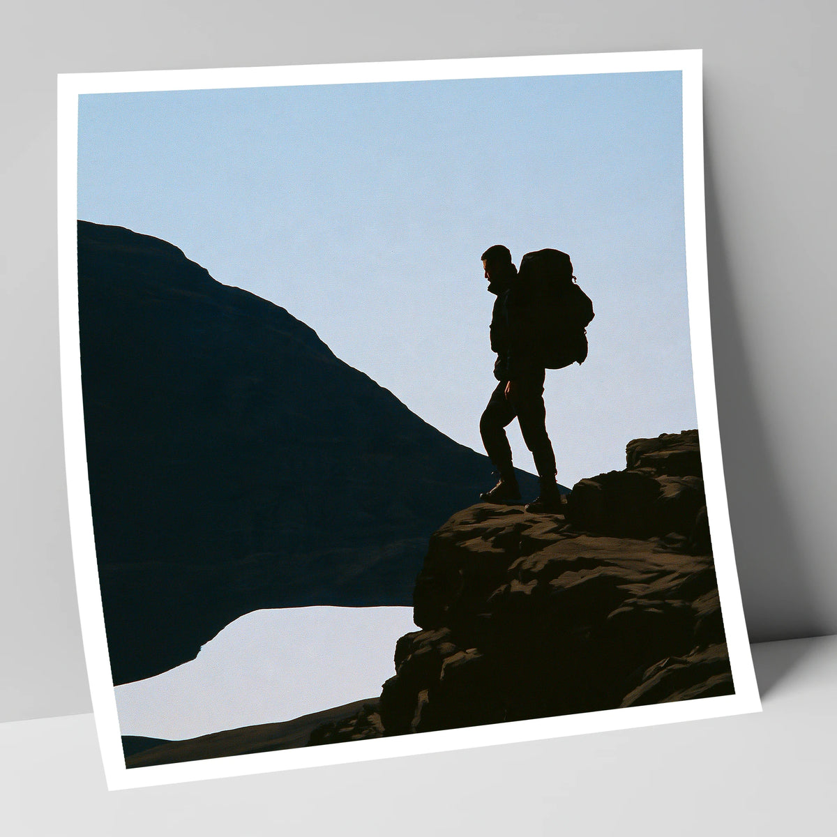 Helvellyn Walker in Silhouette lake district fell art print