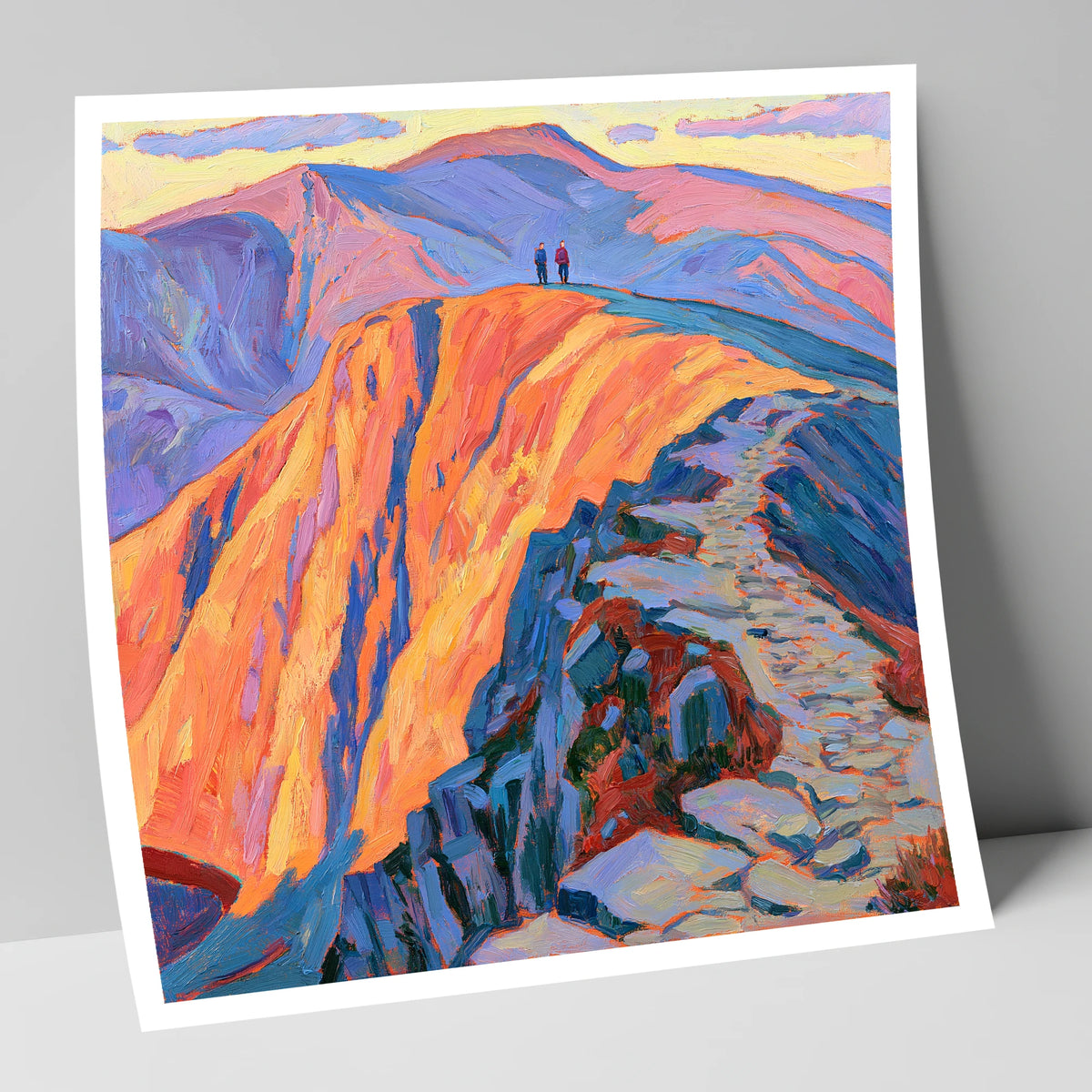 Helvellyn Summit in Fiery Light lake district fell art print