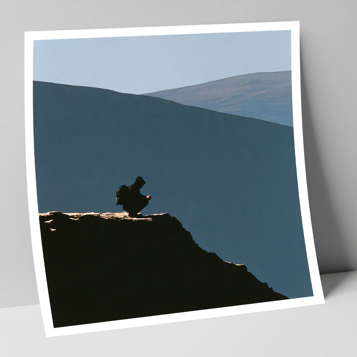 Walker Silhouette on Blencathra Edge lake district fell art print
