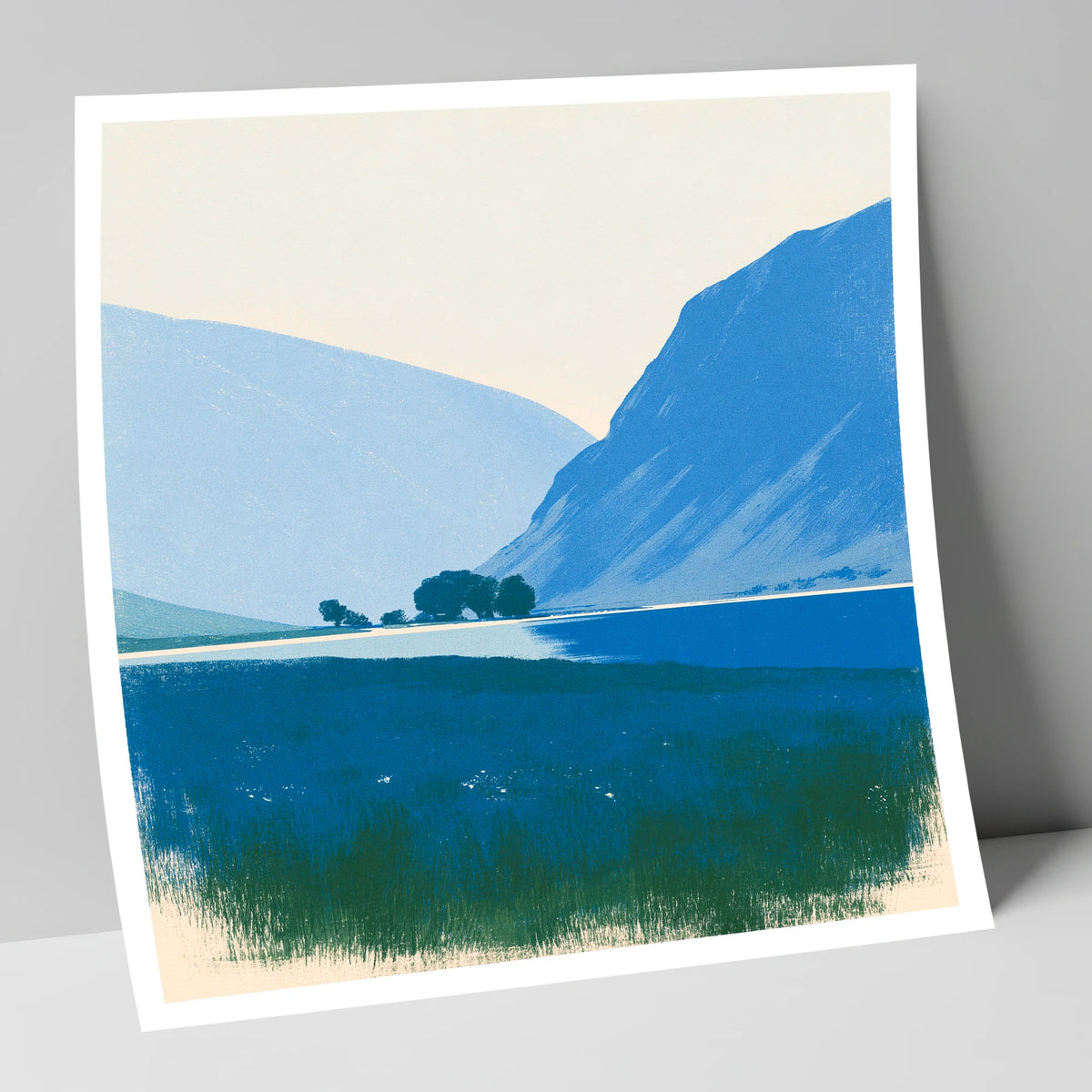 Blue Fells and Still Lake lake district lake art print