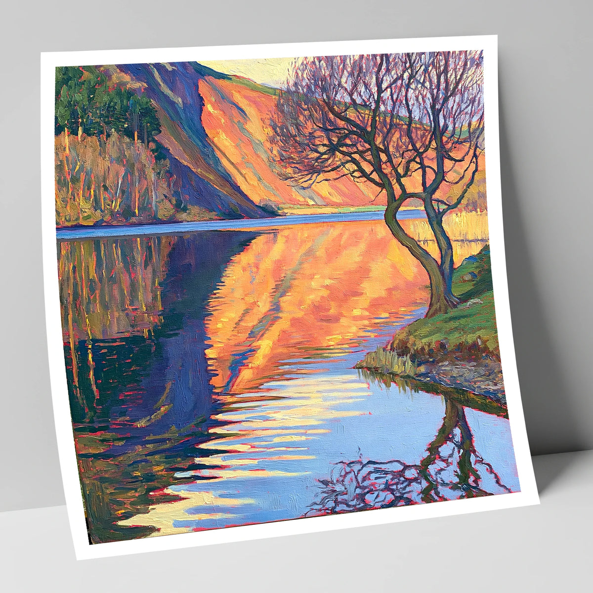 Vibrant Bassenthwaite Lake Reflections lake district lake art print