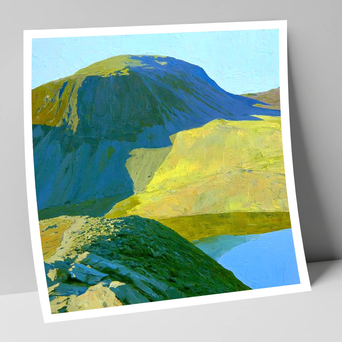 Vibrant Green Gable and Tarn lake district fell art print