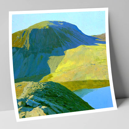 Vibrant Green Gable and Tarn lake district fell art print
