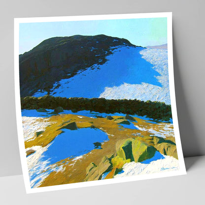 Winter Light On Great Crag lake district fell art print