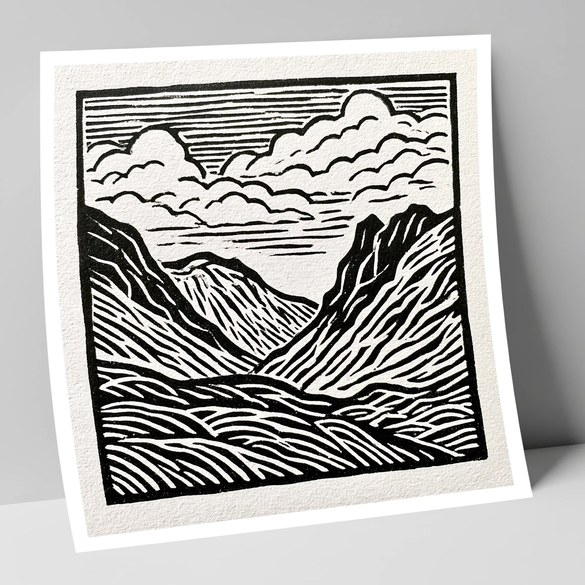 Monochrome Great Langdale Valley lake district valley art print