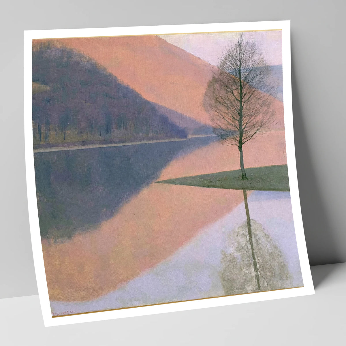 Bassenthwaite Lake Pastel Reflection lake district lake art print