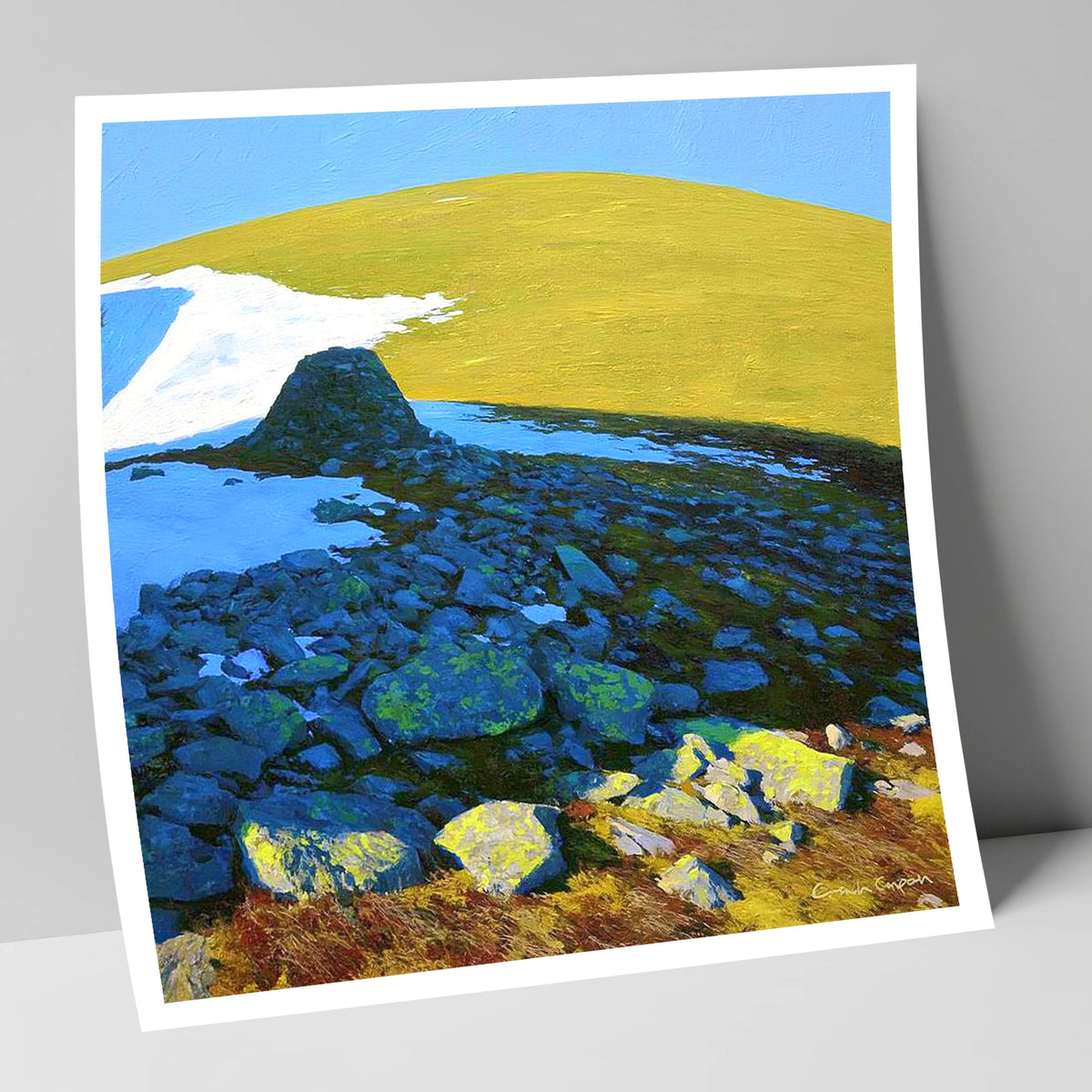 Sunlit Snow on Great Dodd lake district fell art print