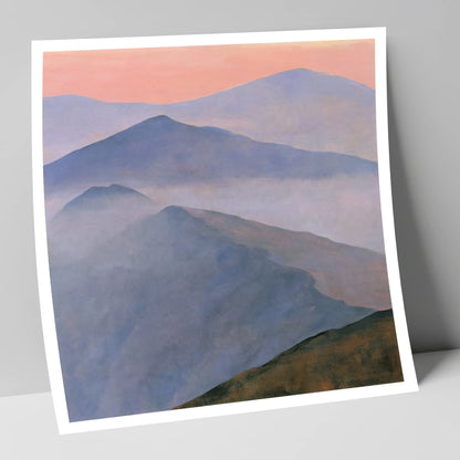 Misty Mountain Ridge in Pastel Light lake district fell art print