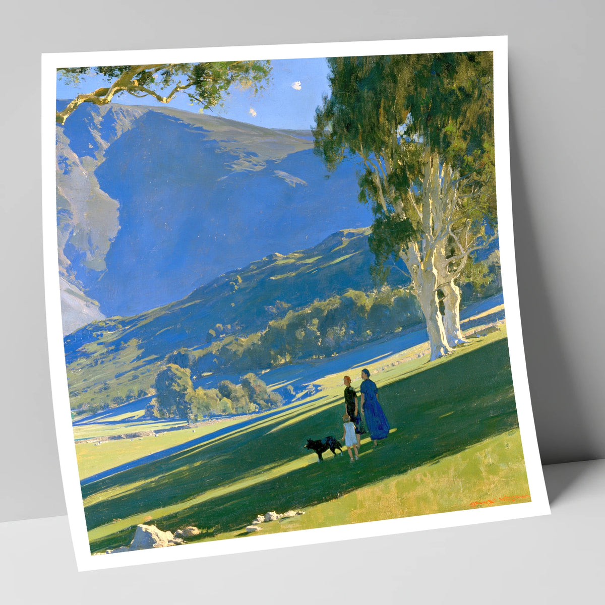Sunlit Dog Walk in Patterdale gifts for dog walkers art print
