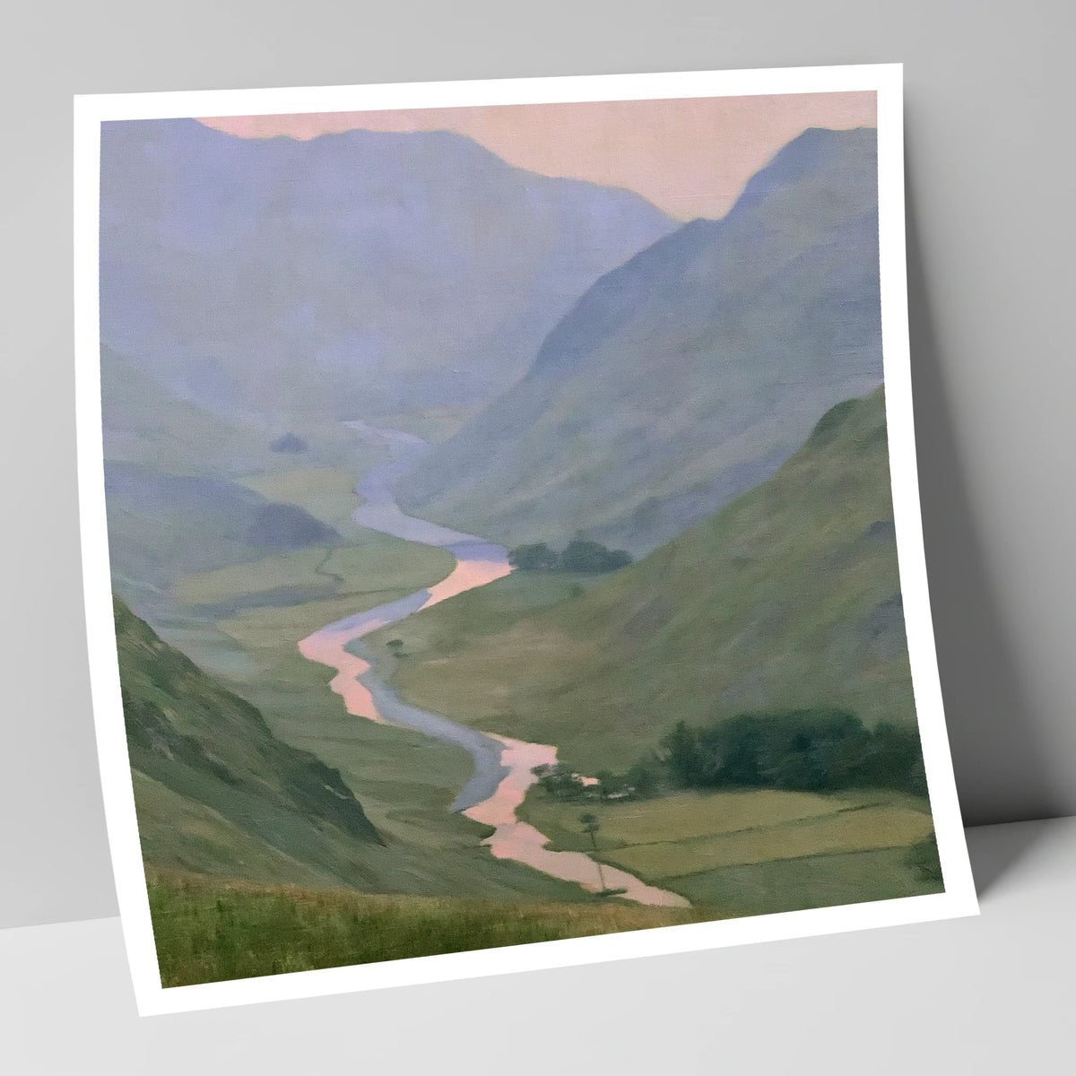 Winding River Valley at Dusk lake district waterfall art print