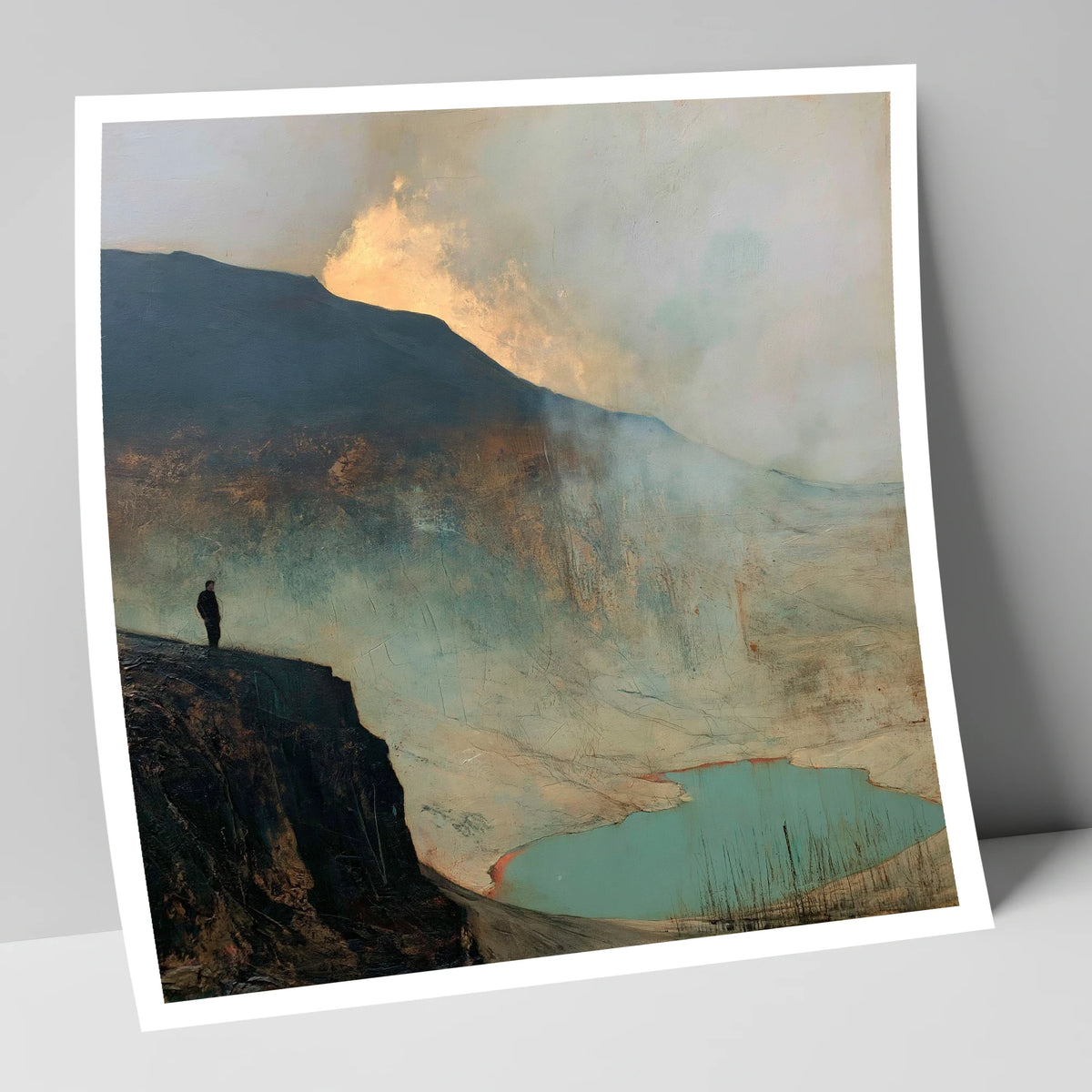 Helvellyn Walker in Golden Mist lake district fell art print
