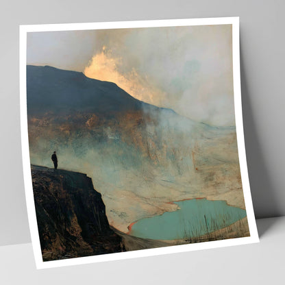 Helvellyn Walker in Golden Mist lake district fell art print