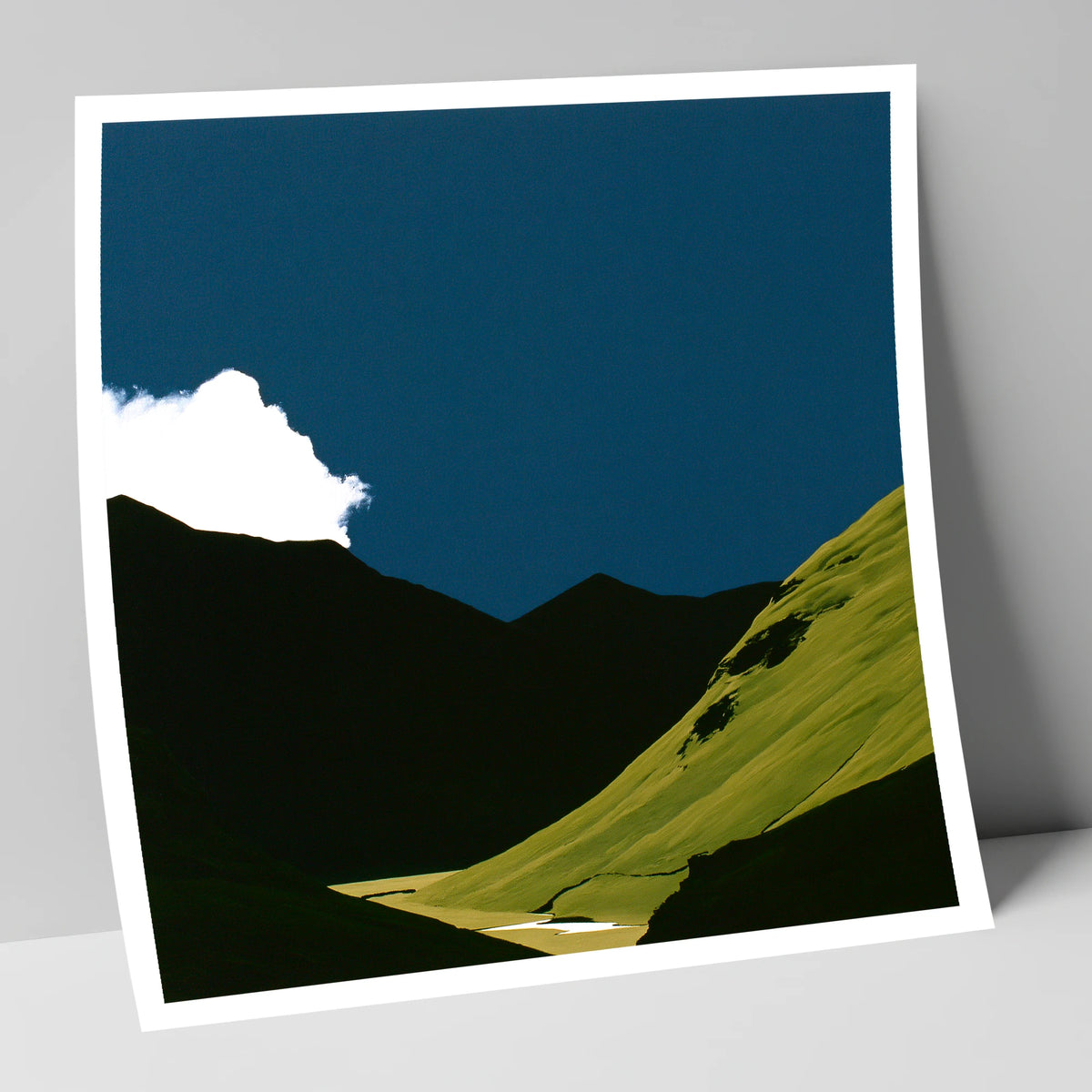 Sunlit Fell Under Storm Cloud lake district sky art print