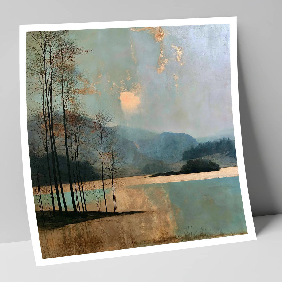 Grasmere Island in Golden Light lake district lake art print