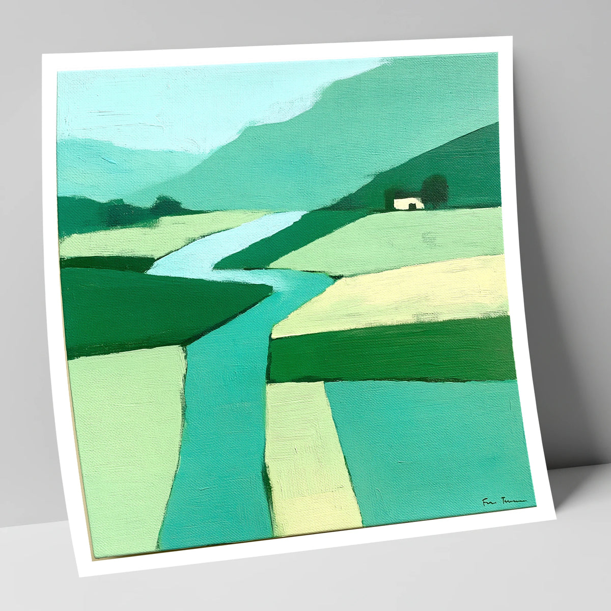 Abstract River Derwent Valley lake district waterfall art print