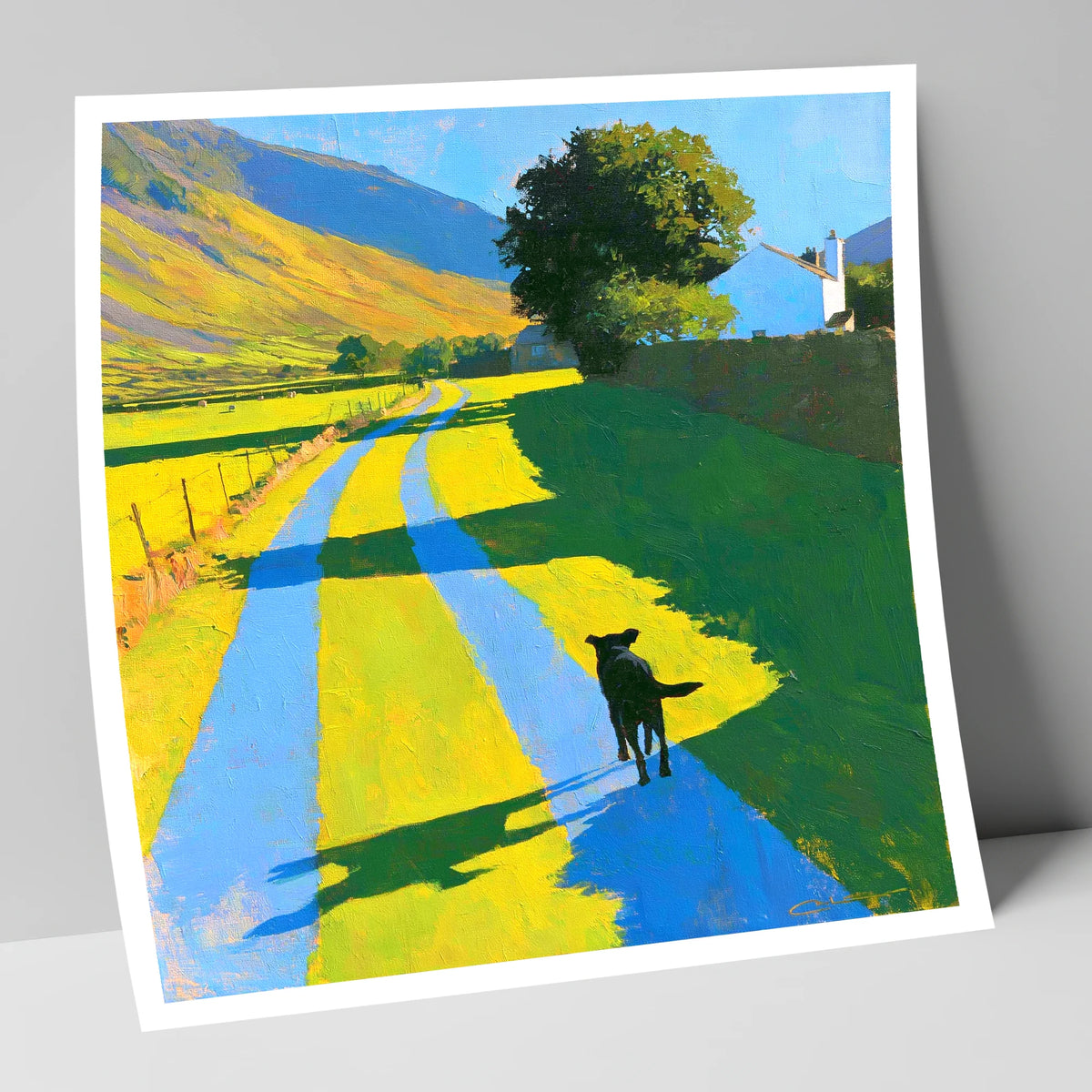 Summer Dog Walk in Wasdale gifts for dog walkers art print