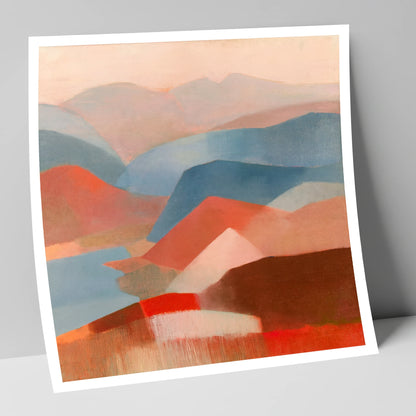 Abstract Fells Summit View lake district fell art print