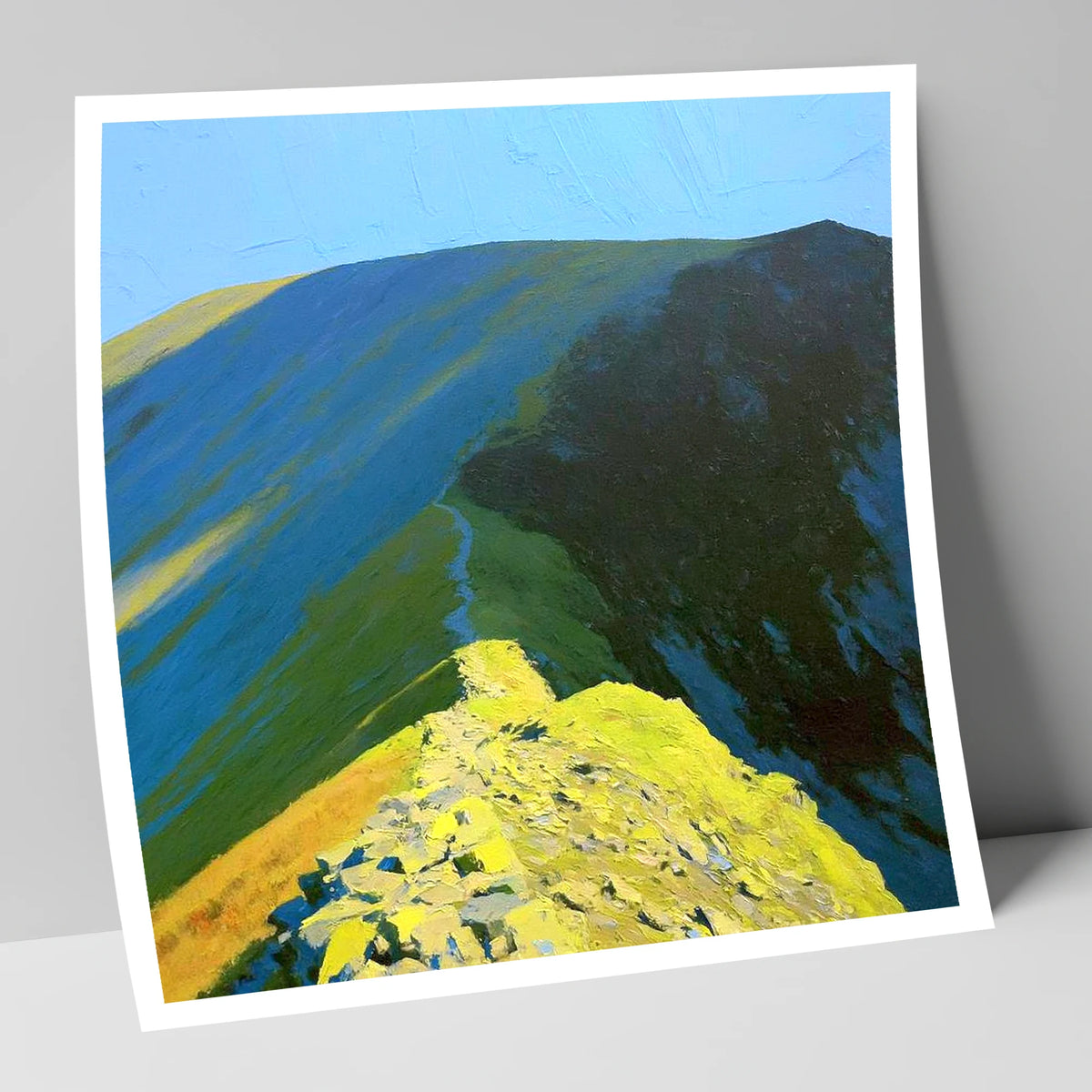Sunlit Path up Wandope Ridge lake district fell art print