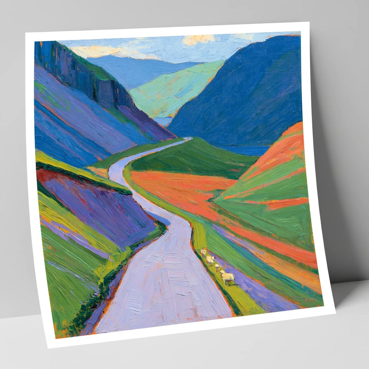 Winding Pass and Cobalt Fells lake district valley art print