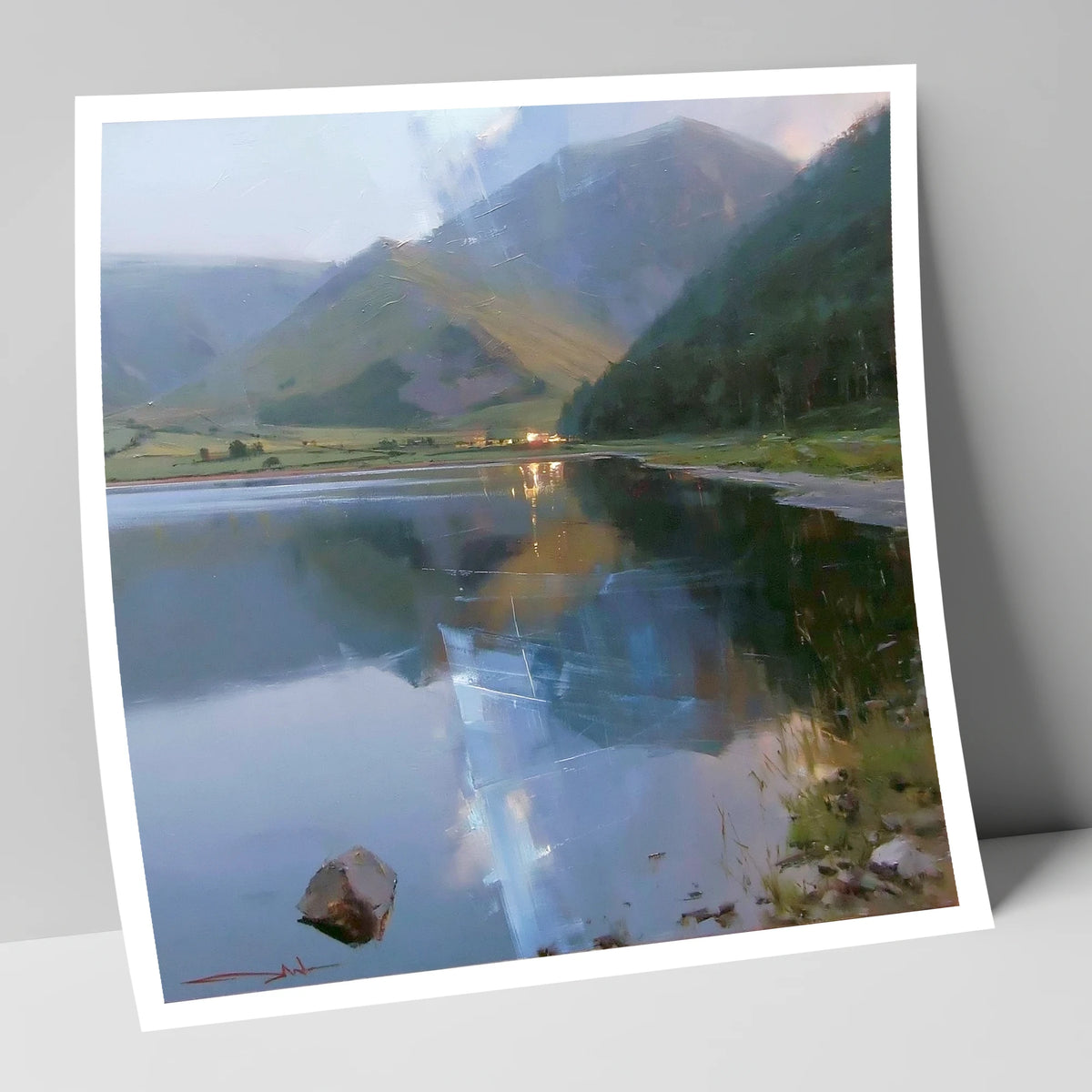 Evening Reflections on Loweswater lake district lake art print