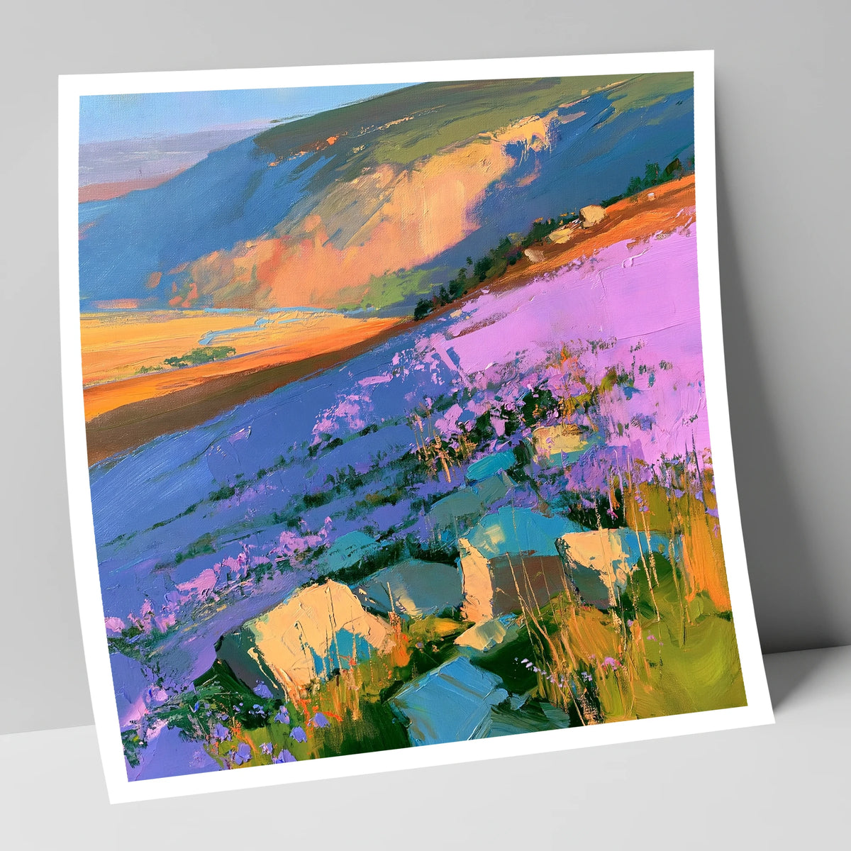 Vibrant Purple Heather Fellside flowers & fellsides art print