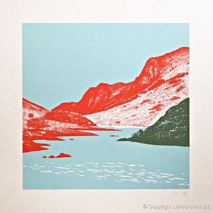 Red Fells of Eskdale Valley - lake district valley art print and canvas by Edward Loxley A.I