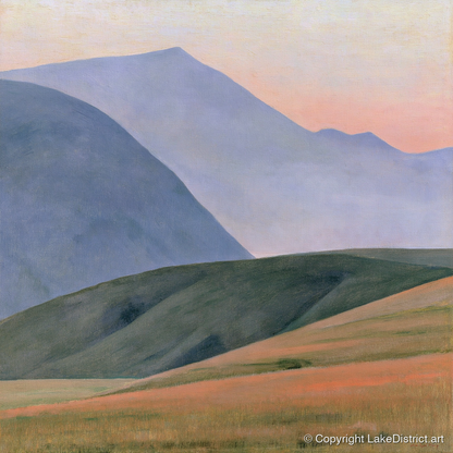 Rolling Fells in Pastel Light - lake district fell art print and canvas by Alistair Thorne A.I