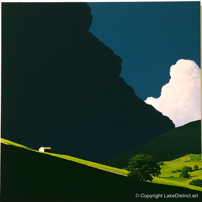 Rolling Fells Under Dark Cloud - lake district fell art print and canvas by Adelaide Calloway A.I
