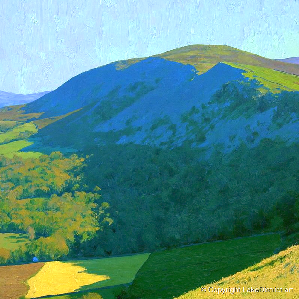Sale Fell in Bold Light - lake district fell art print and canvas by Daphne Morley A.I