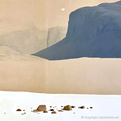 Scafell Pike Above White Plateau - lake district fell art print and canvas by Phillip Marbury A.I