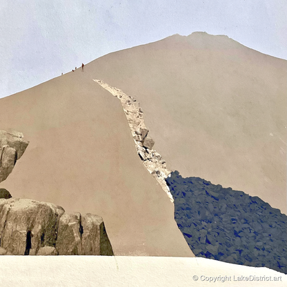 Scafell Pike Broad Summit Dome - lake district fell art print and canvas by Phillip Marbury A.I