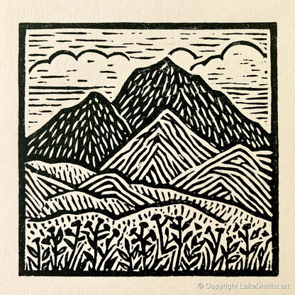 Scafell Pike in Monochrome - lake district fell art print and canvas by Isaac Denton A.I