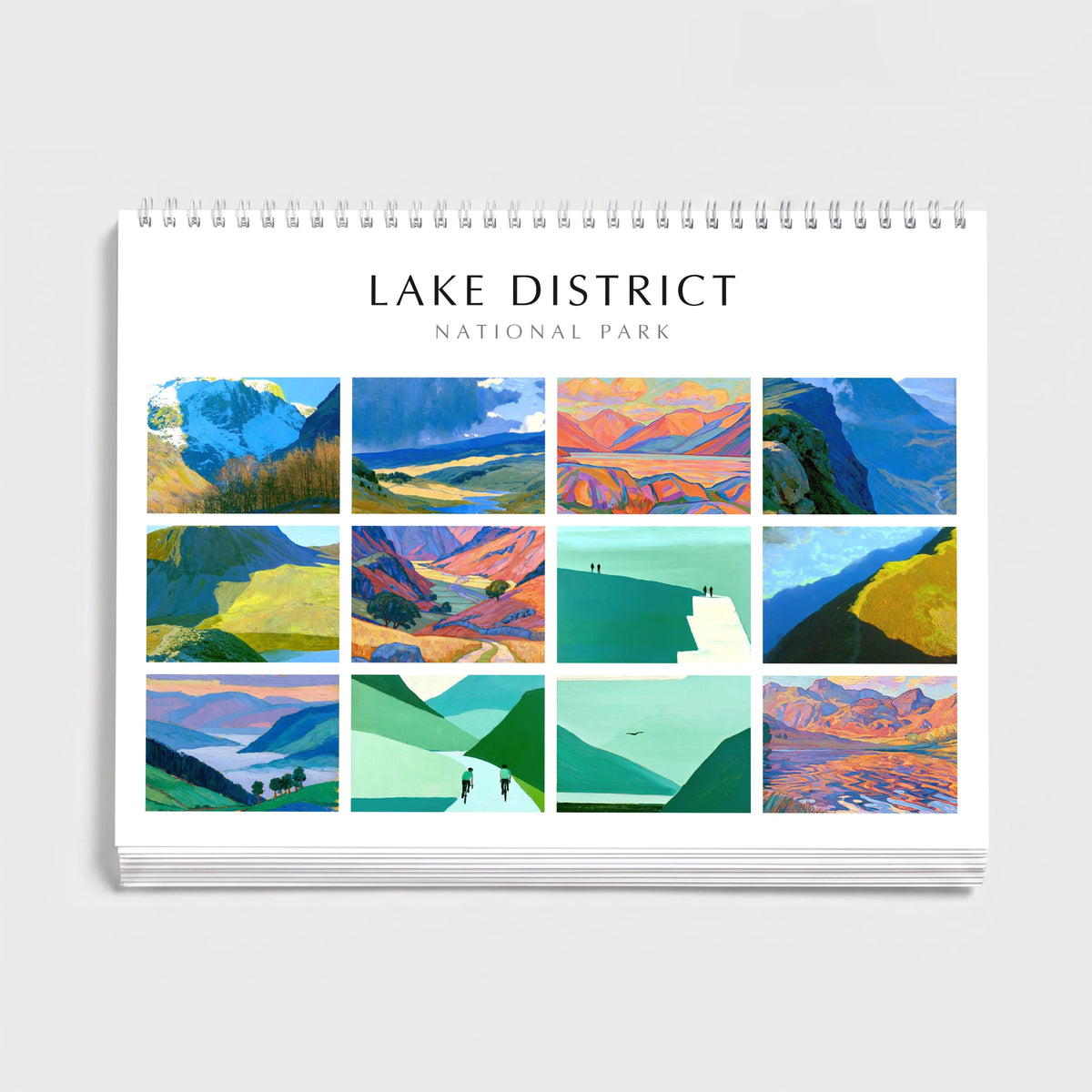Selected Artists 2027 wall calendar cover — all twelve monthly paintings