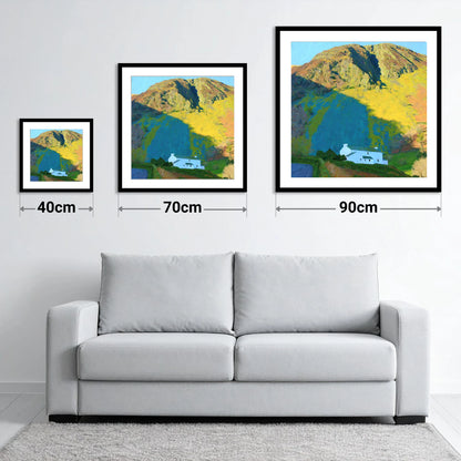 Striking Shadows on Barf Fell - size guide showing 40cm, 70cm and 90cm art prints