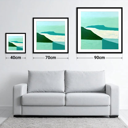 Modern Helvellyn Cloud Inversion - size guide showing 40cm, 70cm and 90cm art prints