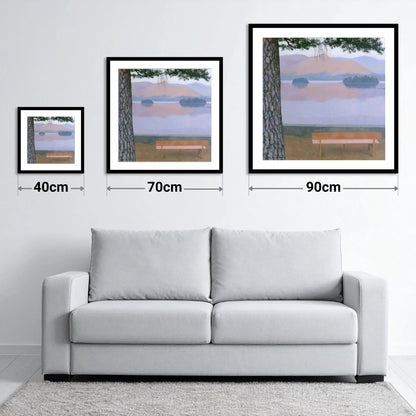 Derwentwater Dusk from Friar's Crag - size guide showing 40cm, 70cm and 90cm art prints