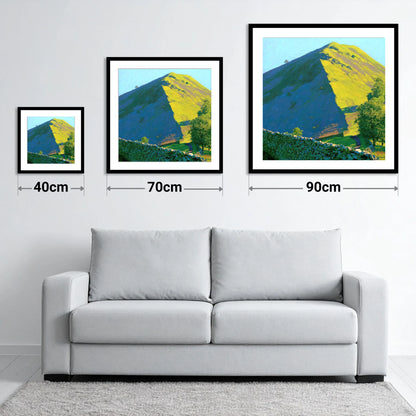 Hartsop Dodd in Vibrant Light - size guide showing 40cm, 70cm and 90cm art prints