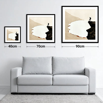 Helvellyn Edge Walker Silhouette - size guide showing 40cm, 70cm and 90cm art prints