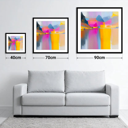 Vibrant Fells Above Loweswater - size guide showing 40cm, 70cm and 90cm art prints