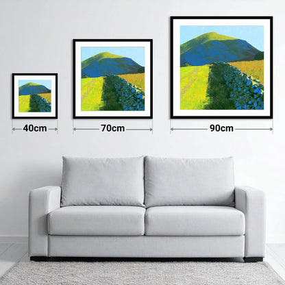 Vibrant Light on Hen Comb - size guide showing 40cm, 70cm and 90cm art prints