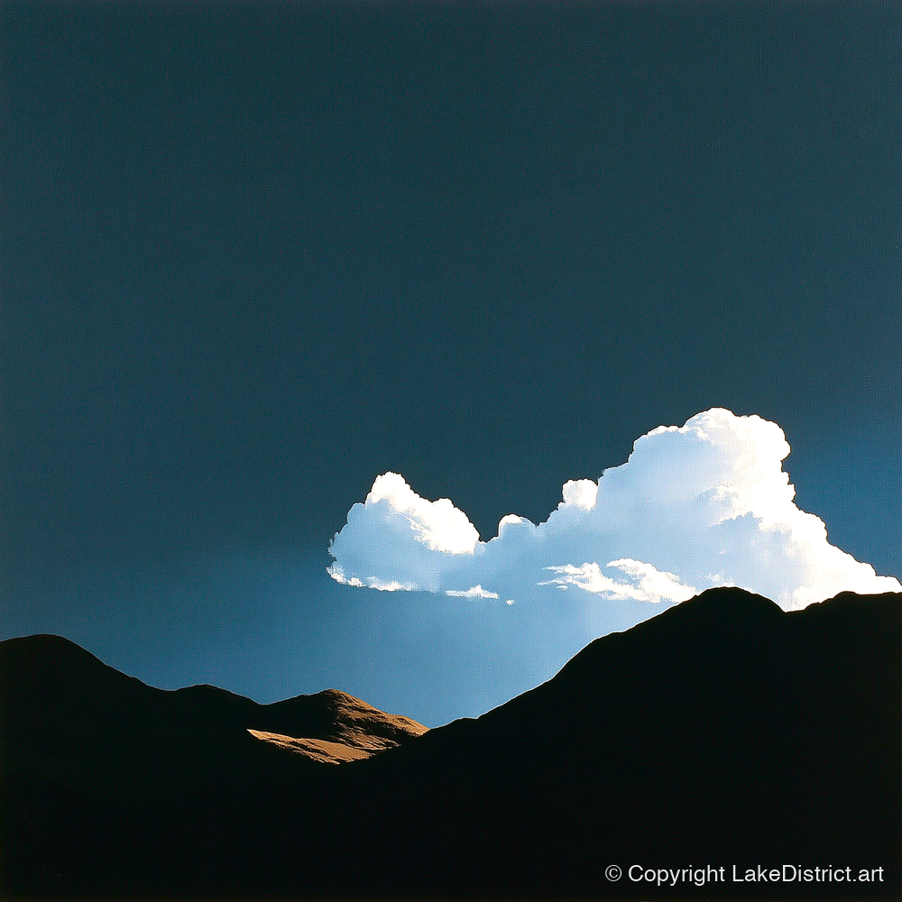 Storm Cloud Over Silhouetted Fells - lake district sky art print and canvas by Adelaide Calloway A.I