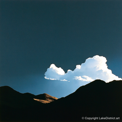 Storm Cloud Over Silhouetted Fells - lake district sky art print and canvas by Adelaide Calloway A.I