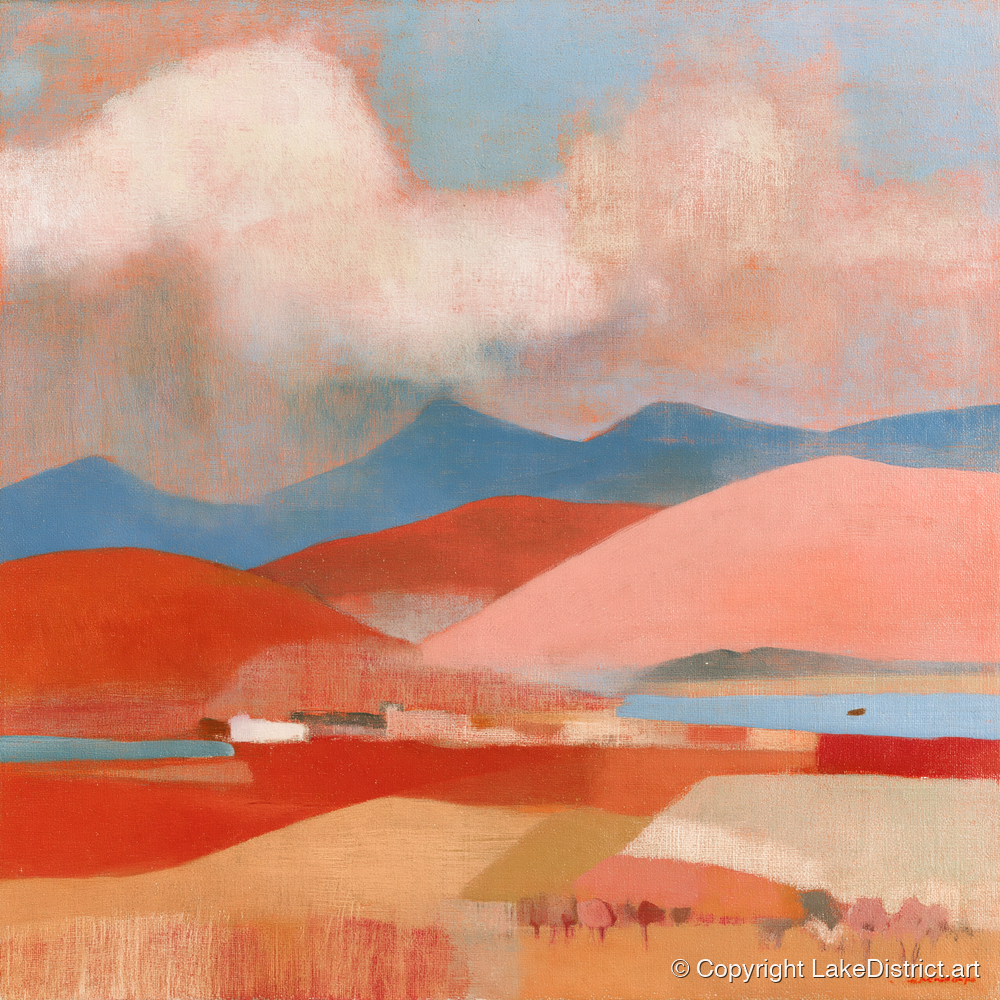 Storm Clouds Over Terracotta Fells - lake district sky art print and canvas by Arthur Pendelton A.I