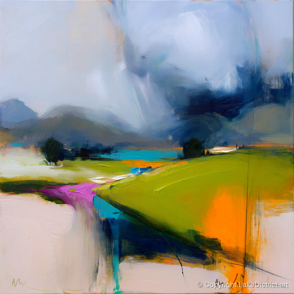Storm Skies Over Bright Fells - lake district sky art print and canvas by Warren Yates A.I