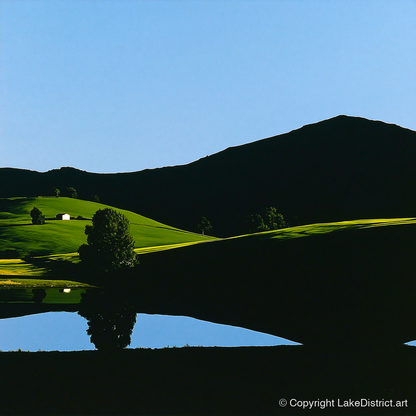 Sunlit Fells and Shadowed Peak - lake district sky art print and canvas by Adelaide Calloway A.I