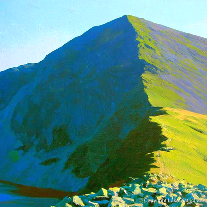 Sunlit Ridge of Ill Bell - lake district fell art print and canvas by Daphne Morley A.I